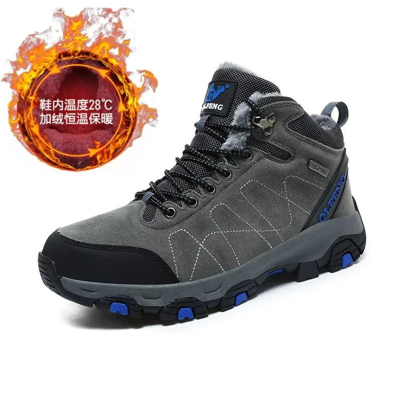 Large 48 Autumn High-Top Men Hiking Boot Winter Outdoor Shoes Lace-Up Non-slip Sports Casual Trekking Boots Man Suede Warm Shoes