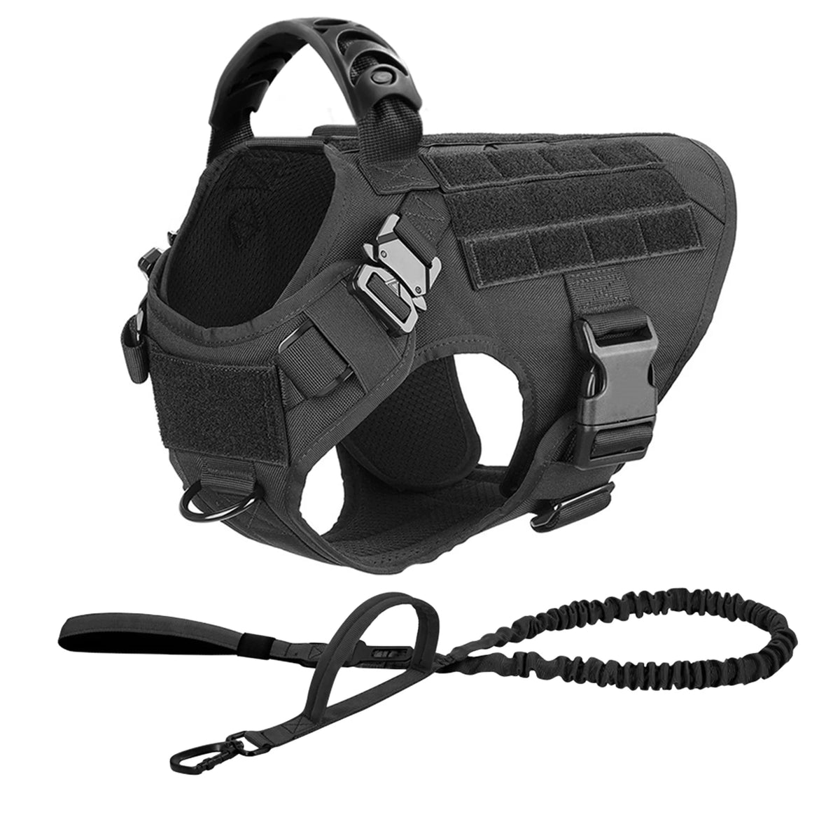 Tactical Dog Harness Leash Set For Large Dogs