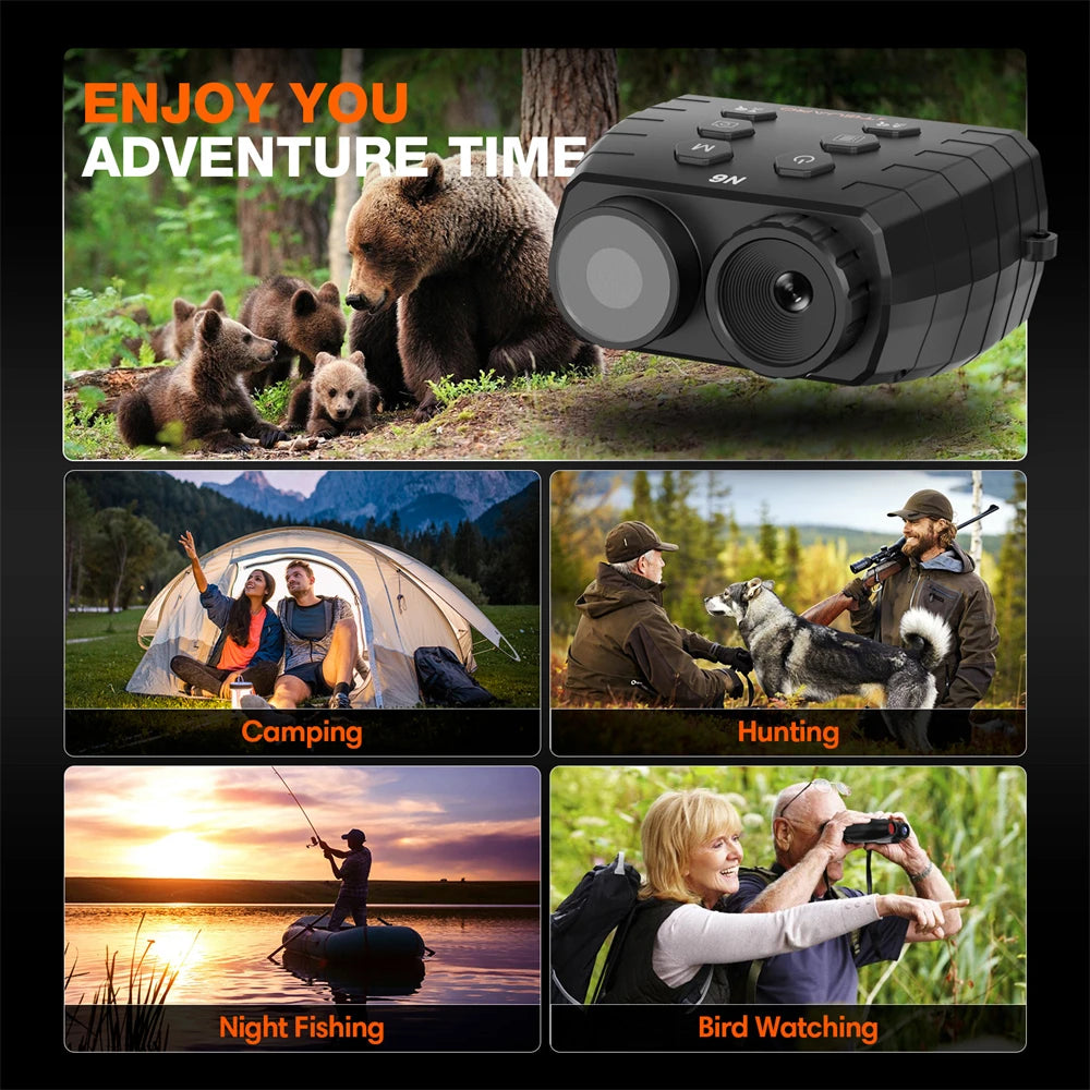 1080P HD Infrared Night Vision Binoculars Telescope 5X Digital Zoom Night Vision Divice Photo,Video,Playback for Camping,Hunting,Bird Watching