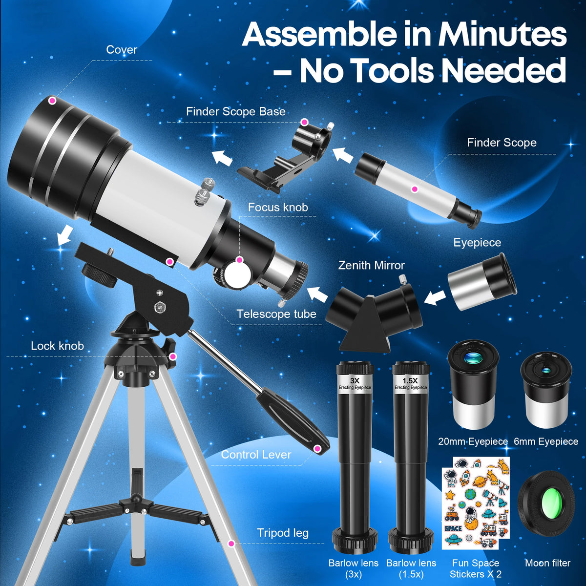 Beginner Monocular Telescope For Camping And Education