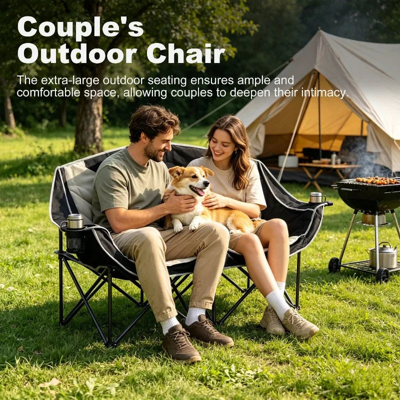 Portable Folding Double Camping Recliner Chair