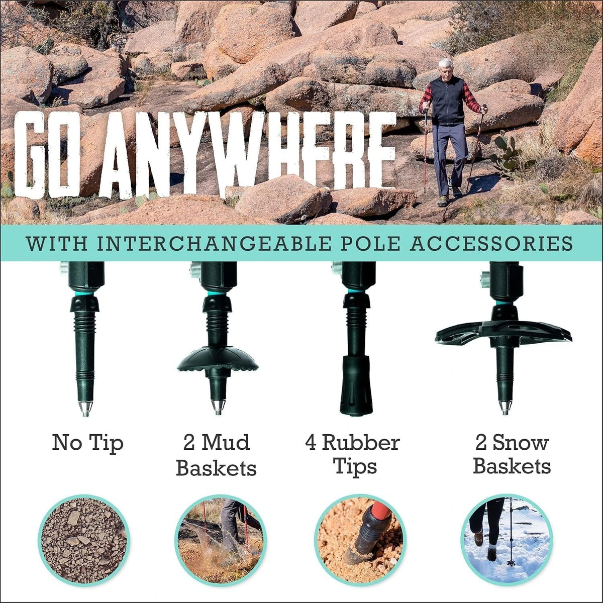 Lightweight Collapsible Trekking Poles For Hiking