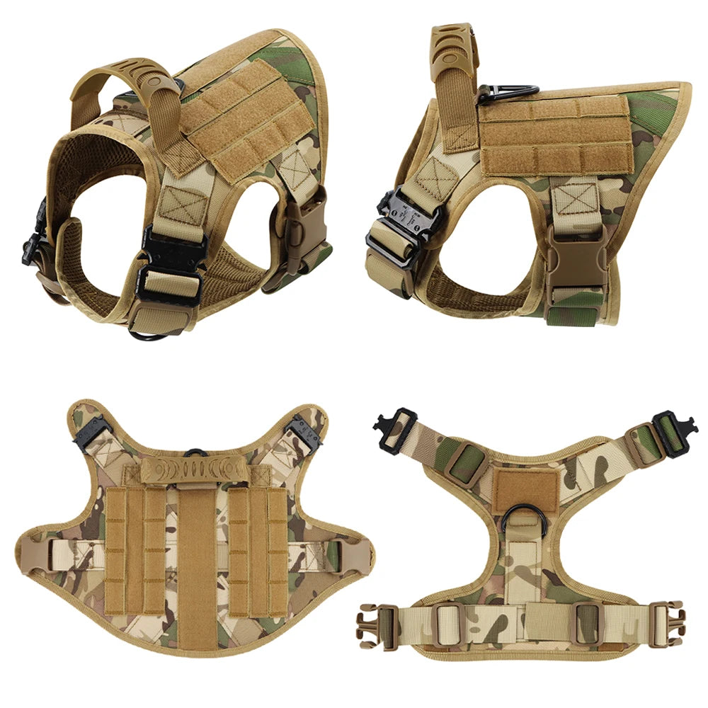 Tactical Dog Harness Leash Set For Large Dogs
