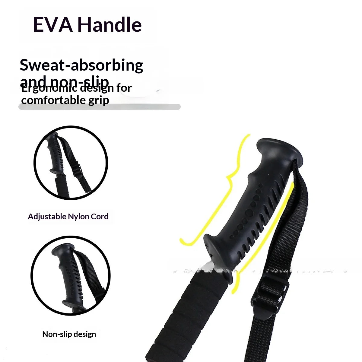 Lightweight aluminum alloy trekking pole with a three-section internal locking system, wear-resistant tip, suitable for hiking, trekking, and backpacking trekking stick trekking poles