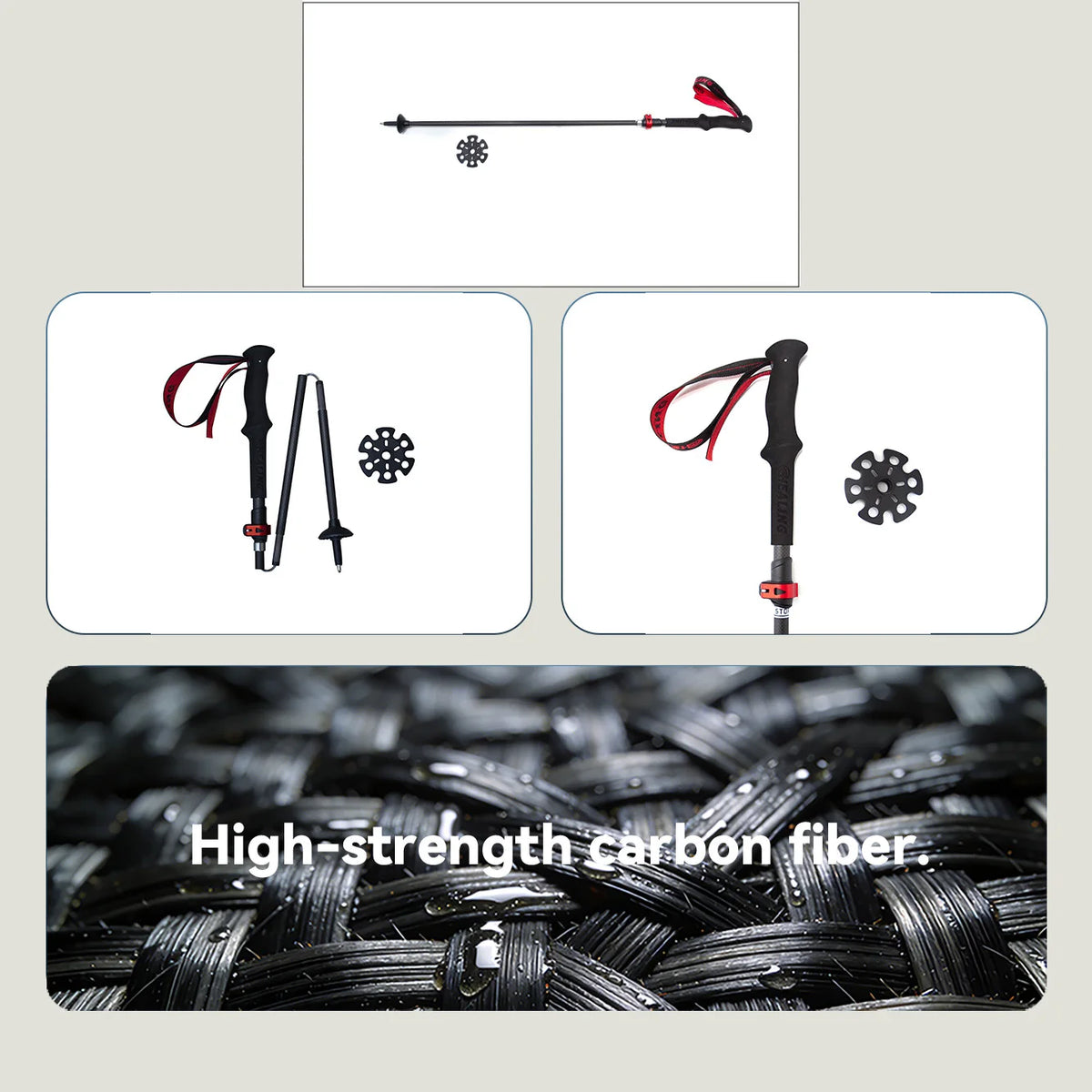 Super Light Telescopic Trekking Poles Portable Nordic Walking Sticks for Outdoor Camping Hiking Easy to Fold Alpenstock