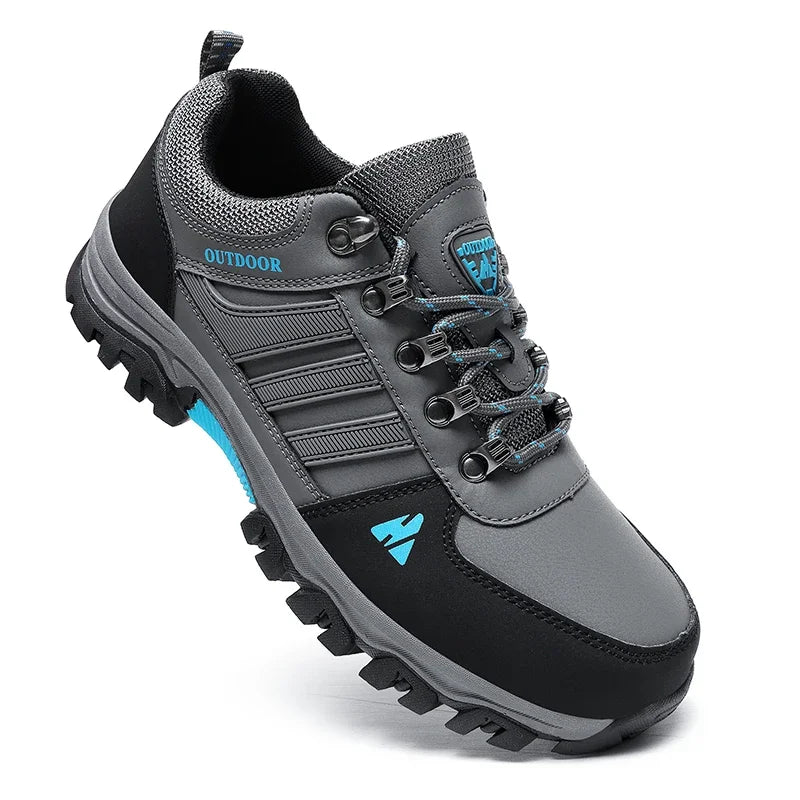 Outdoor Hiking Shoes Low Top Leather Face Plus Size Wear Resistant Non Slip Men's Running Shoes Lightweight PU Sneakers for Men