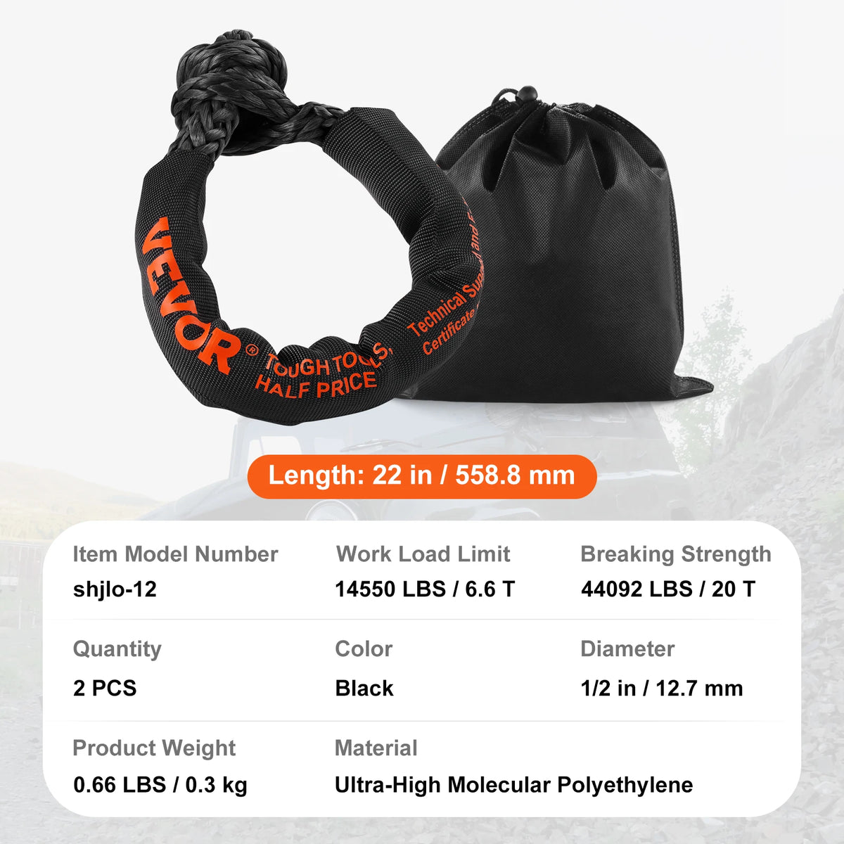 Synthetic Soft Shackle Rope For Off Road Recovery