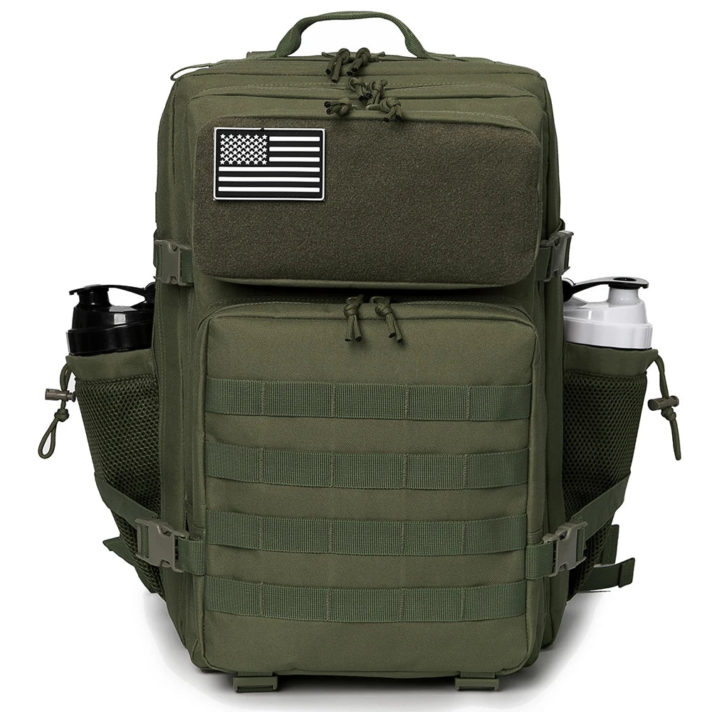 45L Tactical Backpack Hunting Rucksack with Dual Cup Holders  Outdoor camping equipment back pack Hiking Survival Rucksack
