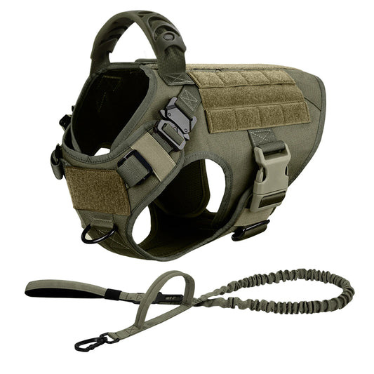 Tactical Dog Harness Leash Set For Large Dogs