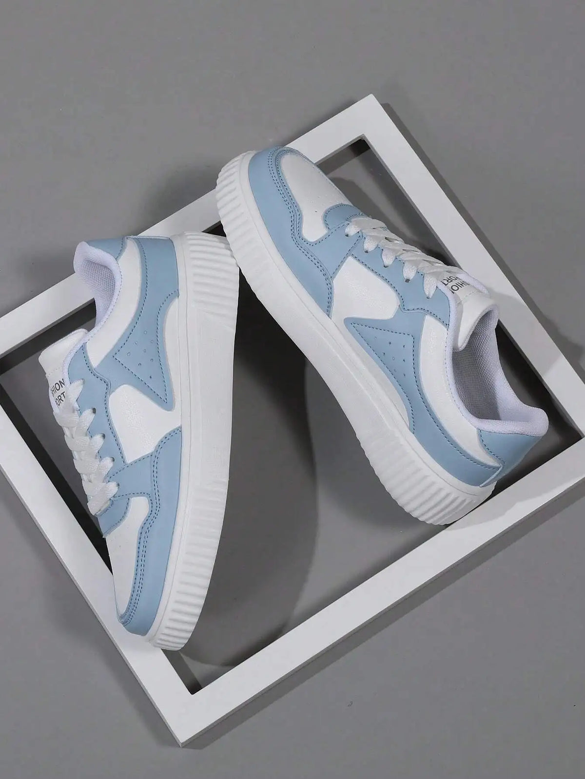 Sneakers Women Lace-Up Casual Sports Shoes, Ideal With Sweater,White Baby Blue Sneakers, Skate Shoes, Lightweight Street Style ,Suitable For Women Sneakers With Hoodie,Trainers Women.sx260401113493836666320