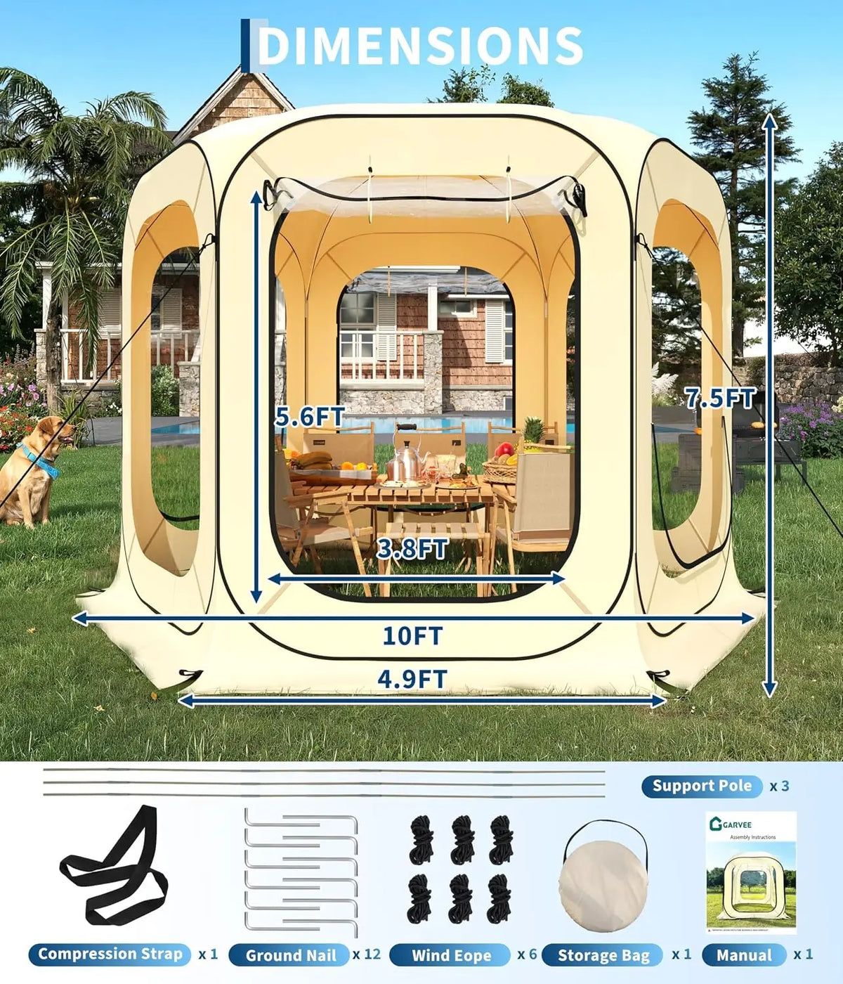 Tacleekii Pop Up Screen Tent Camping Shelter