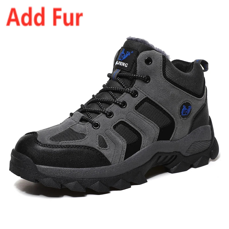 48 Large Hiking Boots Warm Winter Boots Man High Top Outdoor Leisure Hiking Shoes Outdoor Ankle Boots Autumn Soft Men's Sneakers