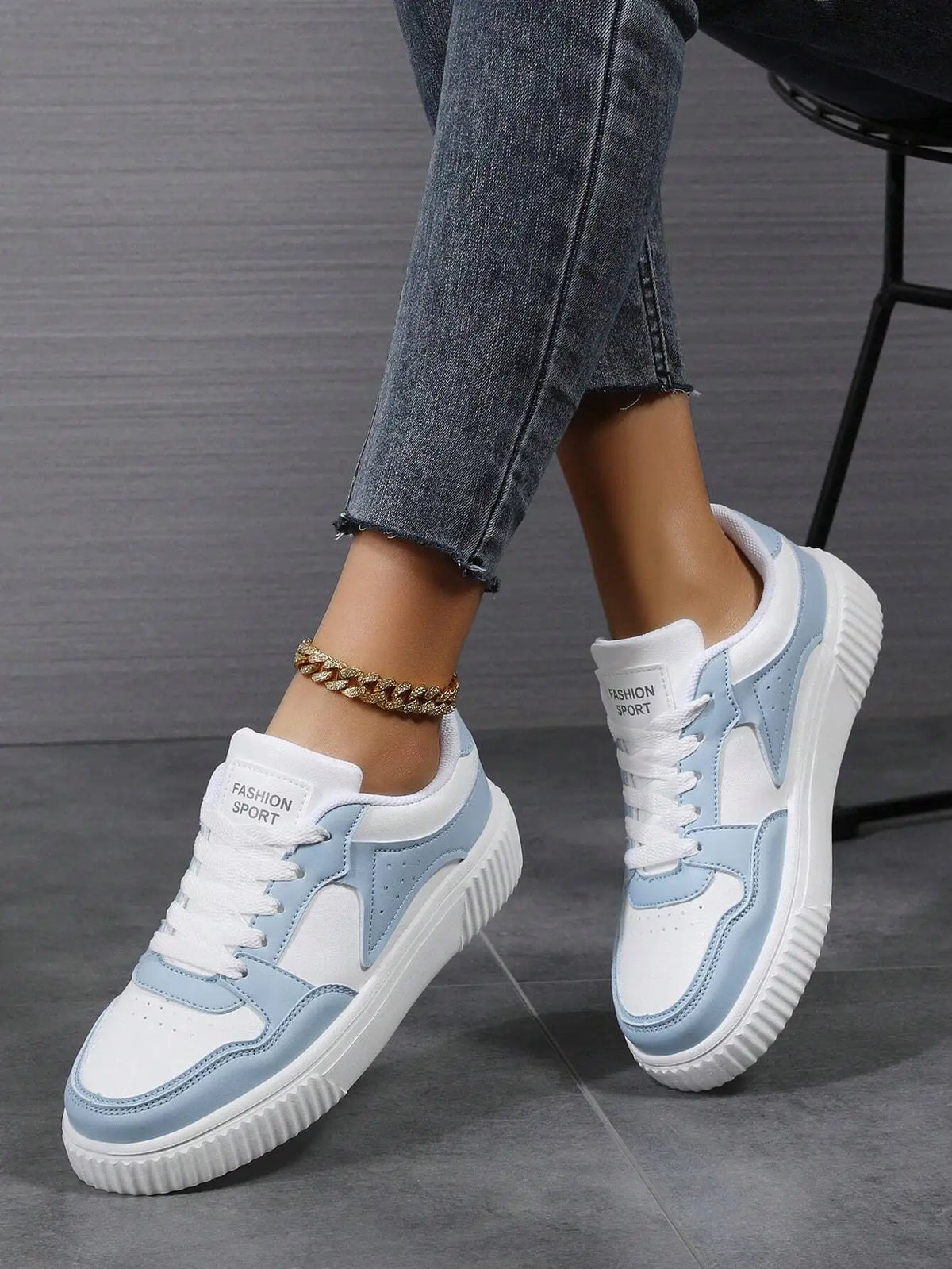 Sneakers Women Lace-Up Casual Sports Shoes, Ideal With Sweater,White Baby Blue Sneakers, Skate Shoes, Lightweight Street Style ,Suitable For Women Sneakers With Hoodie,Trainers Women.sx260401113493836666320