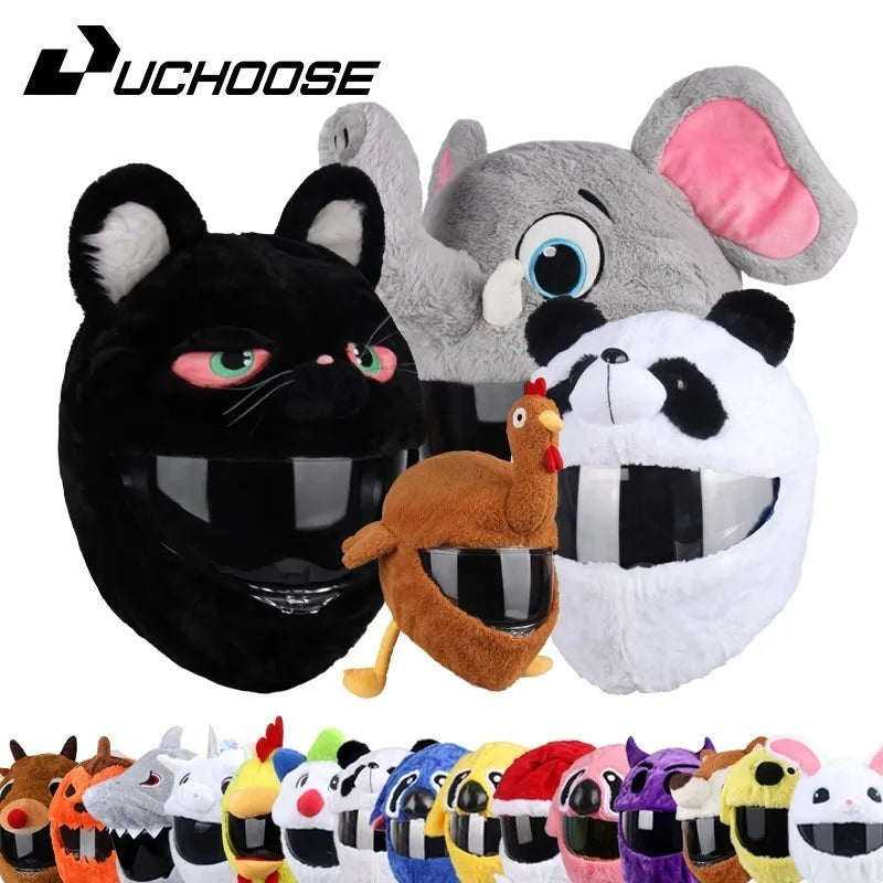 UCHOOSE Cartoon Plush Motorcycle Helmet Cover
