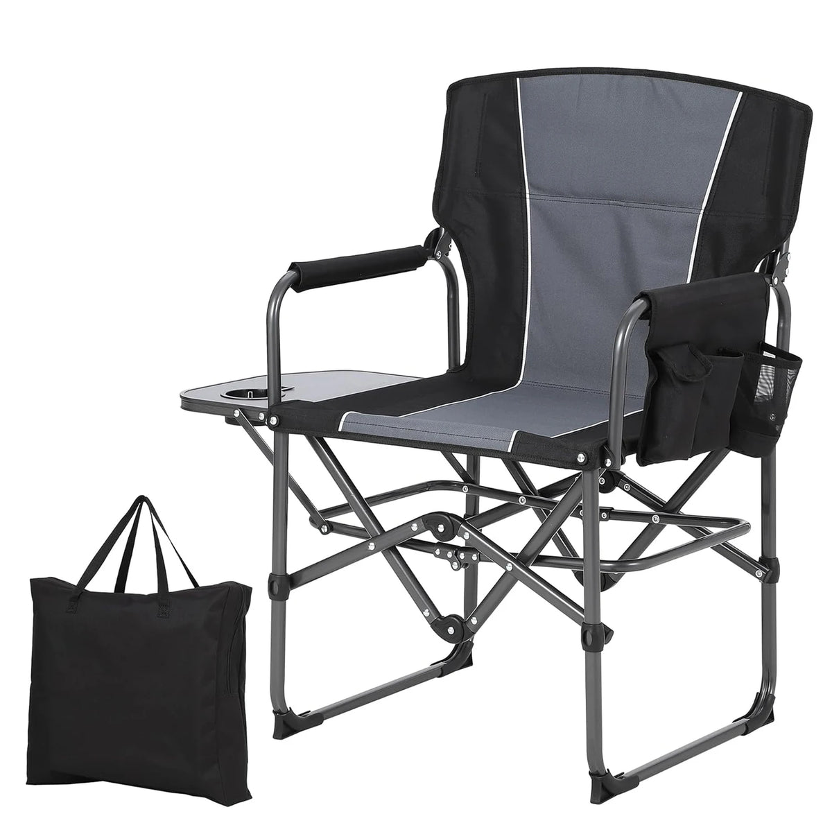 HiMISS Folding Camping Directors Chair With Side Table