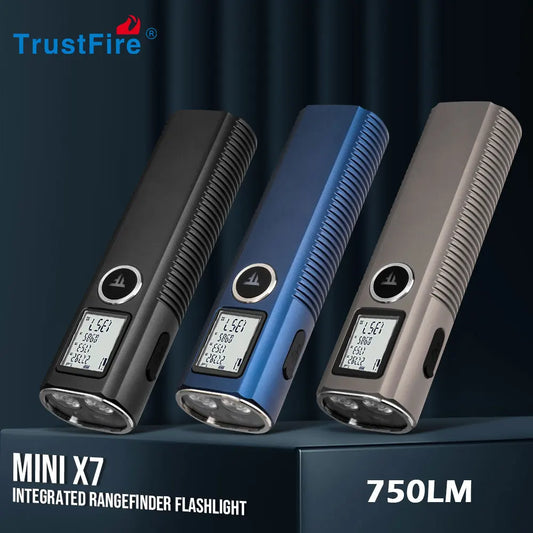 TrustFire MINIX7 LED Flashlight 750LM 20m Rangefinder Dual Lights 5 Modes Magnetic Lantern Magnetic Tail for Camping Working