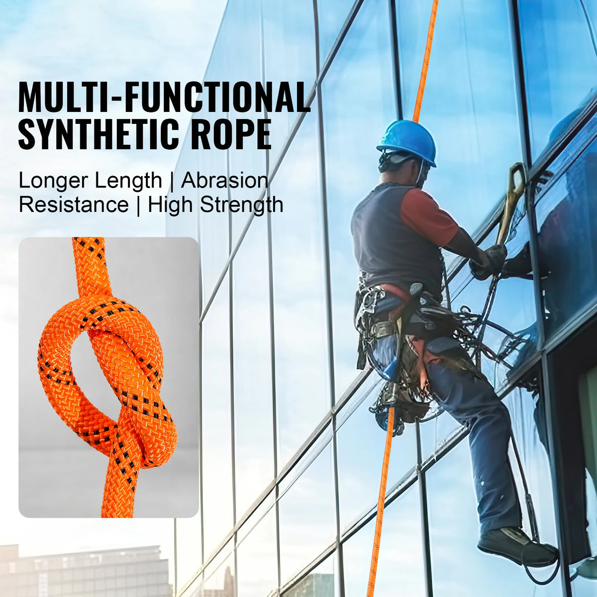 SucceBuy Dual Weave Polyester Rope 48 Strands Arborist