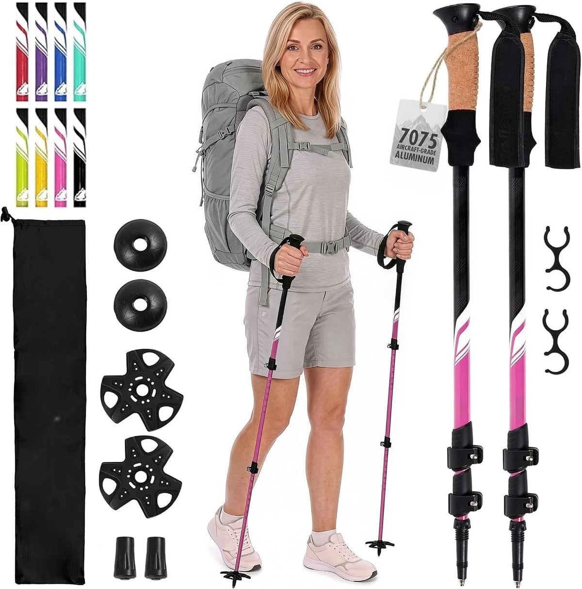Lightweight Collapsible Trekking Poles For Hiking