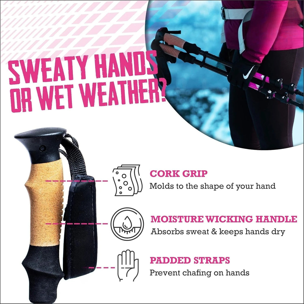 Lightweight Collapsible Trekking Poles For Hiking