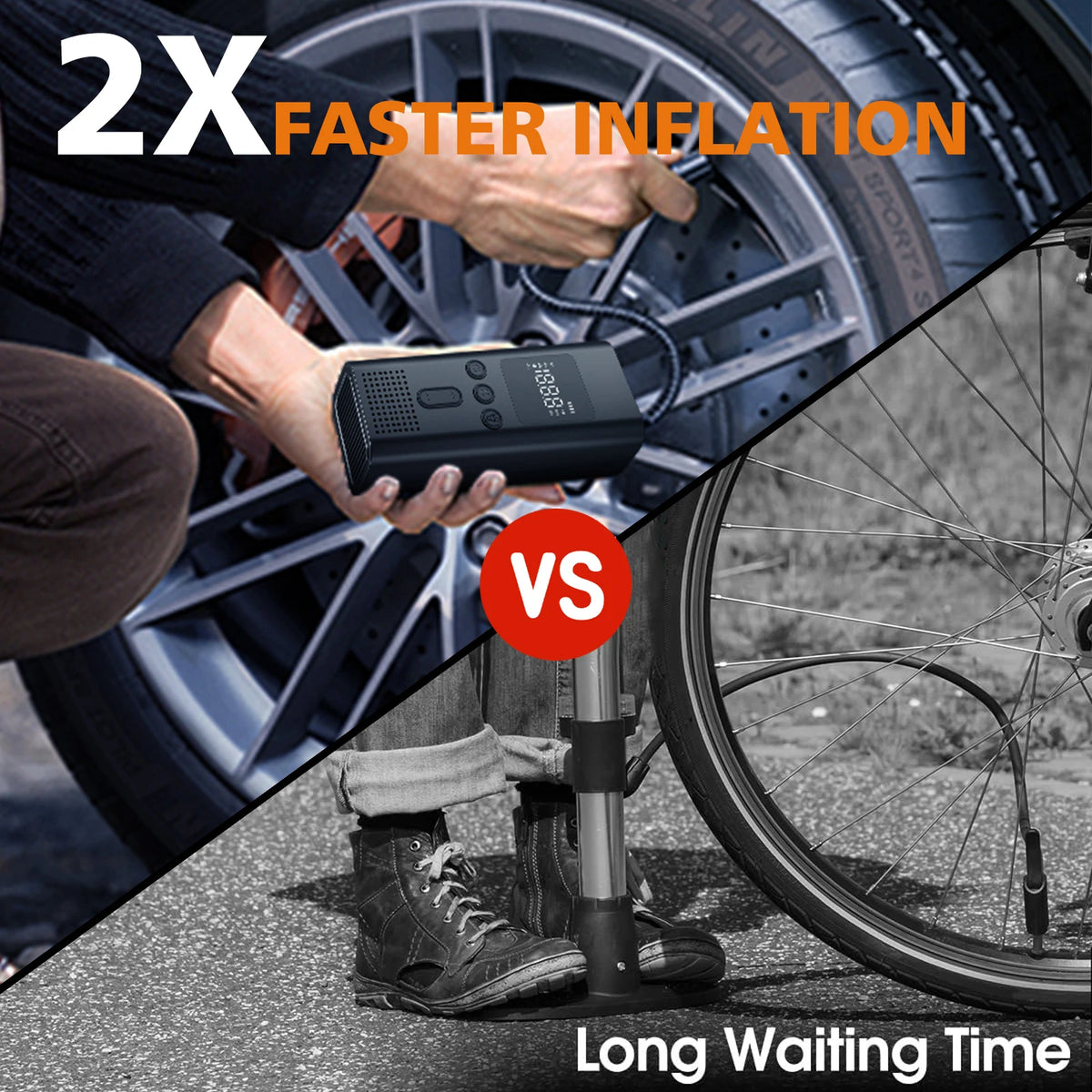 Portable Electric Bicycle Air Pump For MTB Road Bikes
