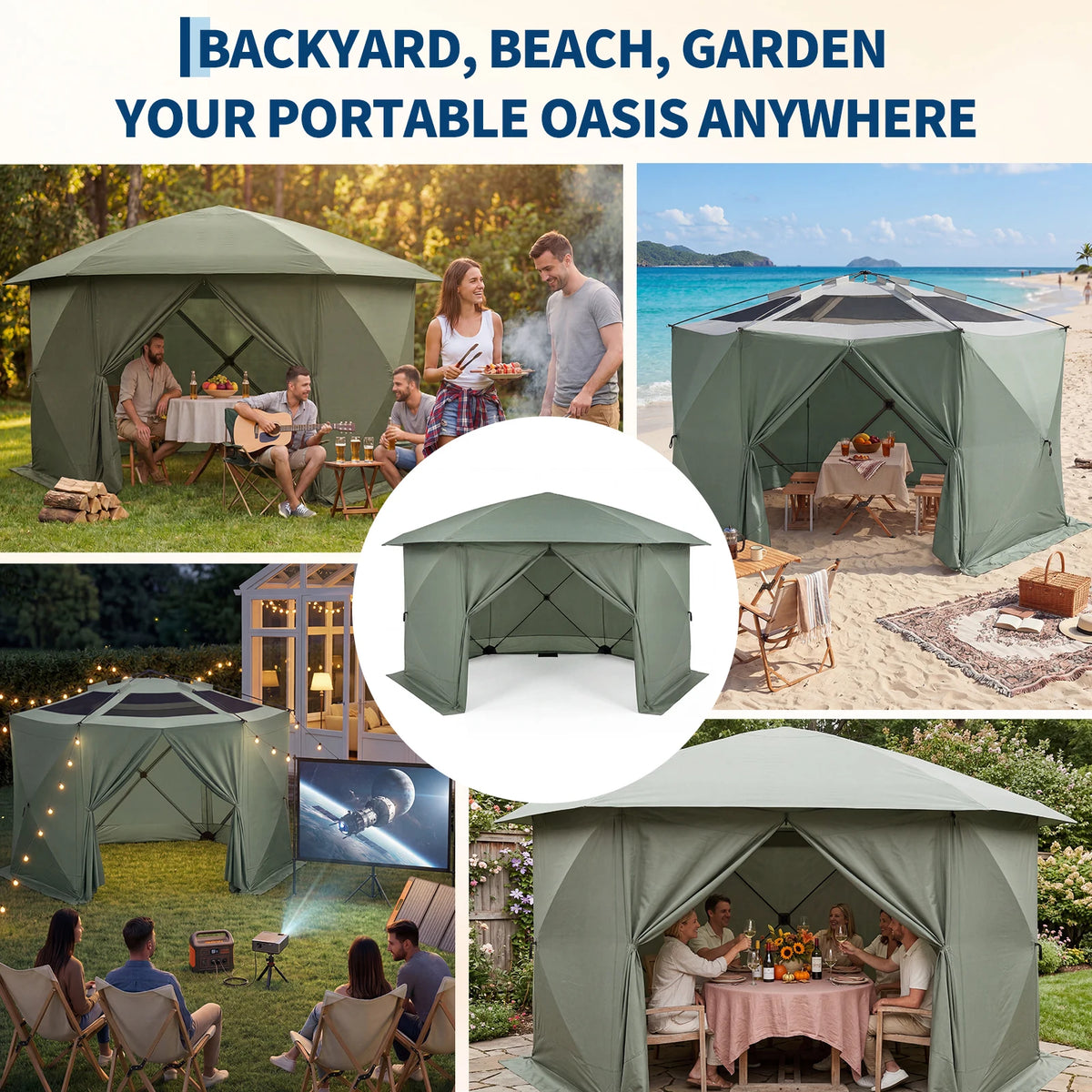 Outdoor Screen Tent Canopy With Mosquito Mesh