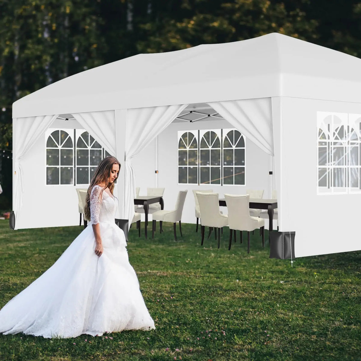 HiMISS Heavy Duty Pop Up Canopy Tent With Sidewalls