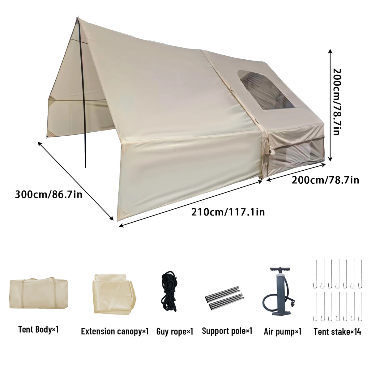 Luxury Inflatable Camping Tent With Skylight