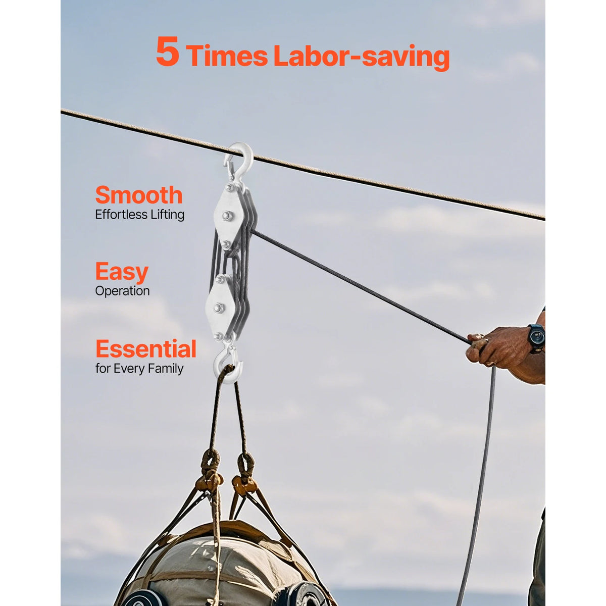 SucceBuy Manual Pulley Hoist for Lifting Objects