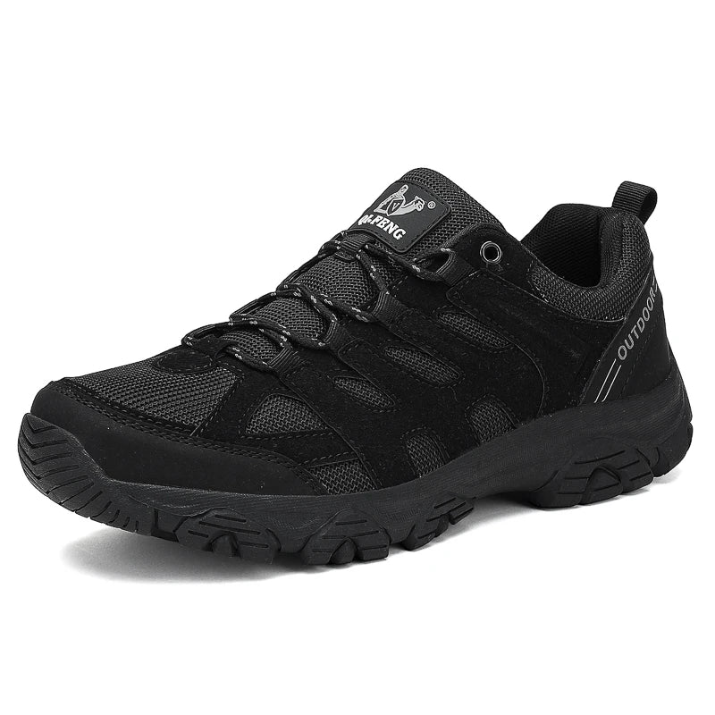 Large Size 38-47 Men Outdoor Hiking Shoes Mountaineering Sports Shoes Lace-up Hiking Outdoor Non-slip Thick-soled Mountain Shoes