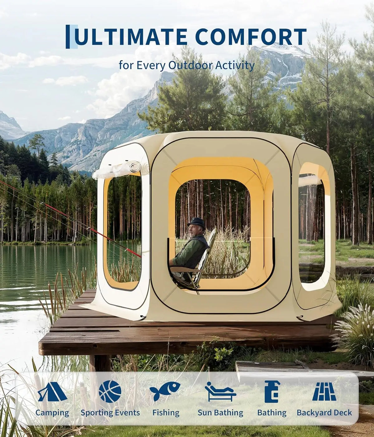 Tacleekii Pop Up Screen Tent Camping Shelter