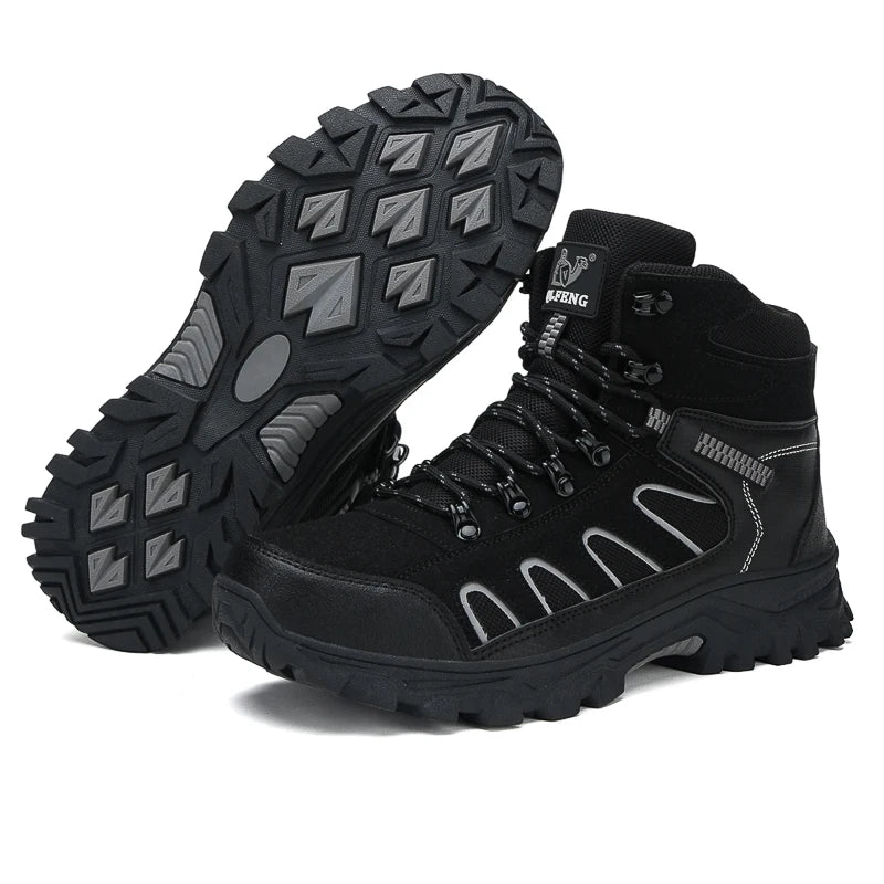 Large 49 Outdoor Ankle Boots Men Non Slip Fashion Lace Up Climbing Leather Winter Hiking Footwear High Top Leisure Hiking Shoes