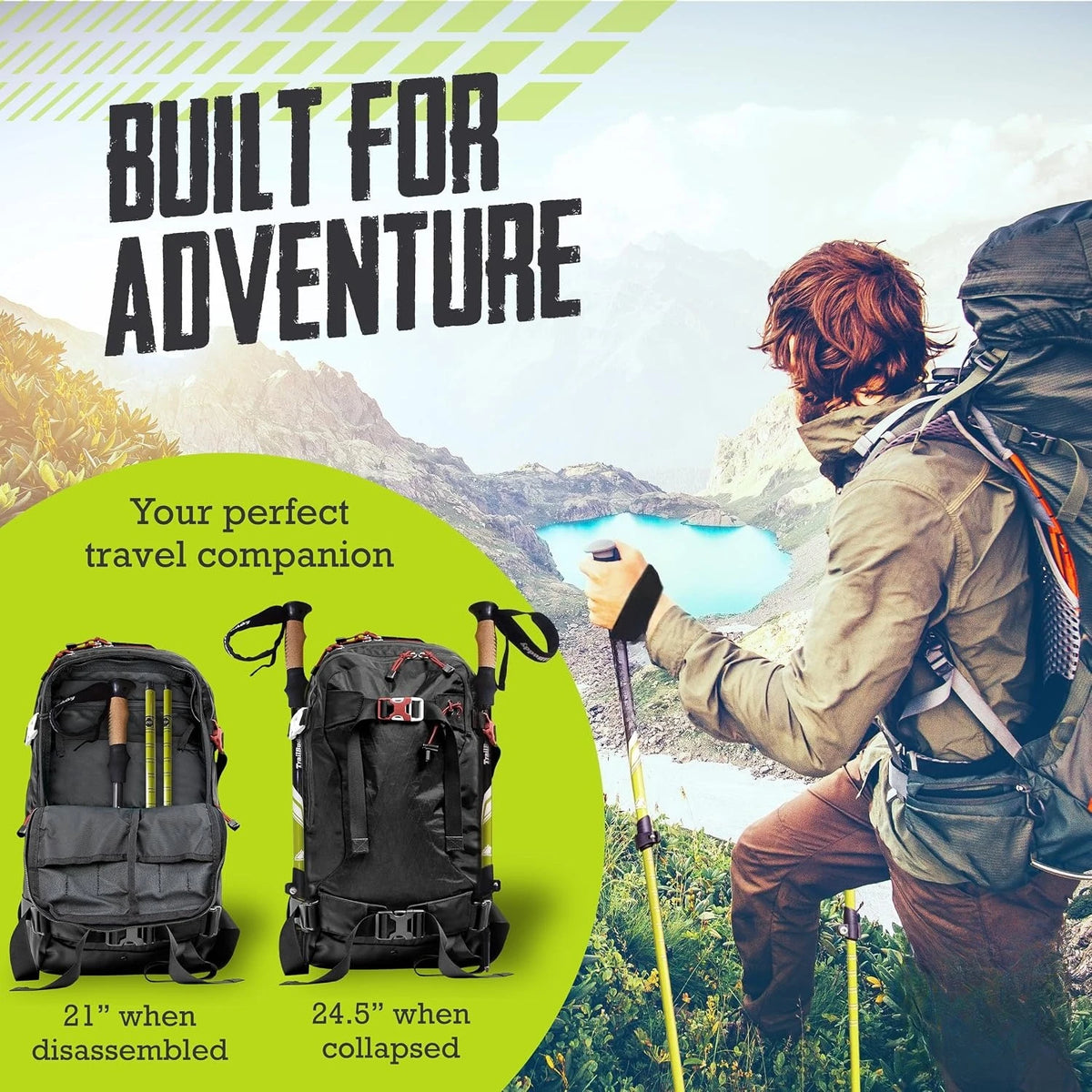 Lightweight 7075 Aluminum Collapsible Trekking Poles Balance Support Walking Sticks For Trail Hiking Nordic Walking Mountaineering Backpacking Daily Urban Walking Joint Stability Travel Gear For Men Women Adults Seniors Elder