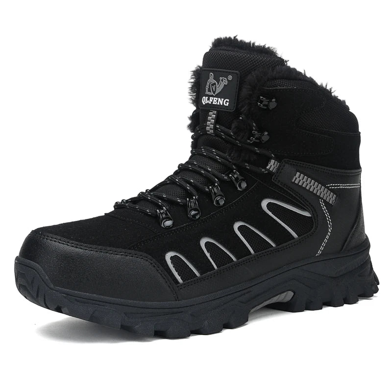 Large 49 Outdoor Ankle Boots Men Non Slip Fashion Lace Up Climbing Leather Winter Hiking Footwear High Top Leisure Hiking Shoes