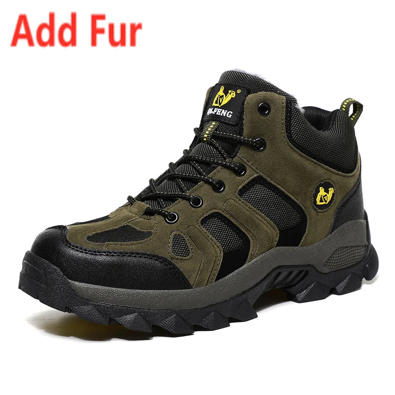 48 Large Hiking Boots Warm Winter Boots Man High Top Outdoor Leisure Hiking Shoes Outdoor Ankle Boots Autumn Soft Men's Sneakers