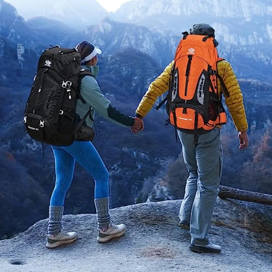 50L Hiking Backpack Men Camping Backpack with rain cover 45l+5l Lightweight Backpacking Backpack Travel Backpack