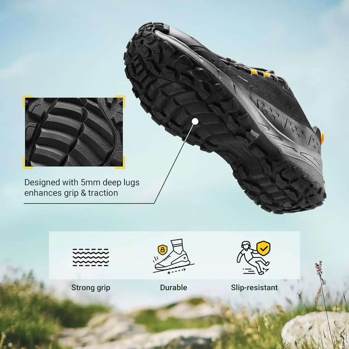 FitVille Men's Waterproof Hiking Shoes