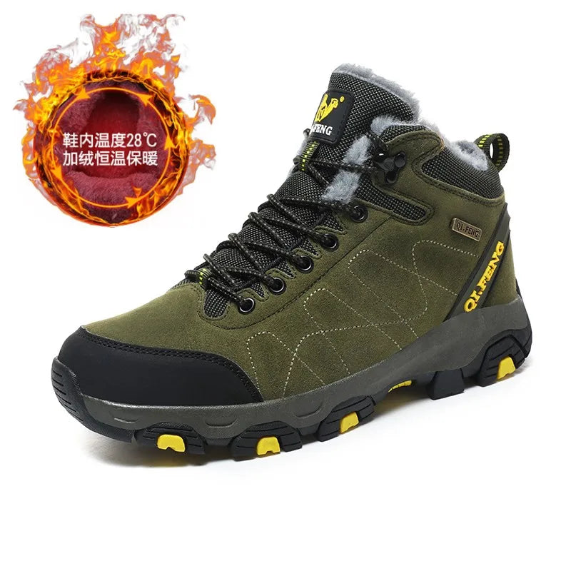 Large 48 Autumn High-Top Men Hiking Boot Winter Outdoor Shoes Lace-Up Non-slip Sports Casual Trekking Boots Man Suede Warm Shoes