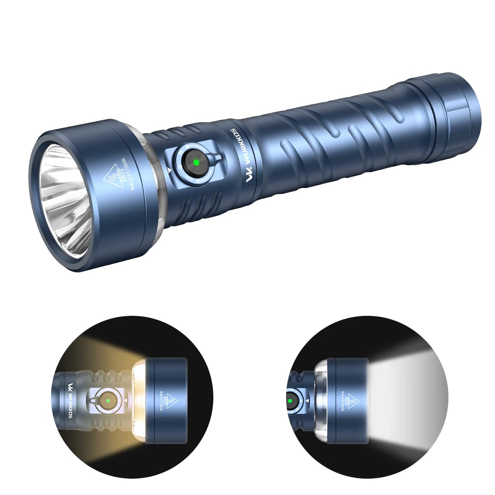 Wurkkos TS27 3200LM Super Bright Flashlight 845M Throw RGB Lighting Linterna Recargable Reverse Charging Power Bank For Camping