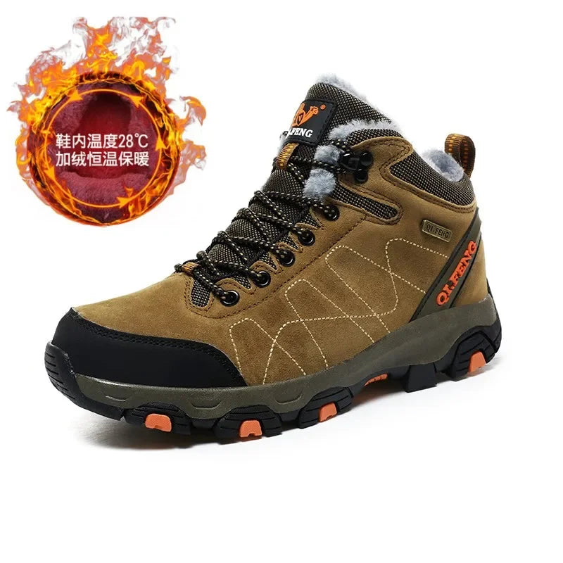 Large 48 Autumn High-Top Men Hiking Boot Winter Outdoor Shoes Lace-Up Non-slip Sports Casual Trekking Boots Man Suede Warm Shoes