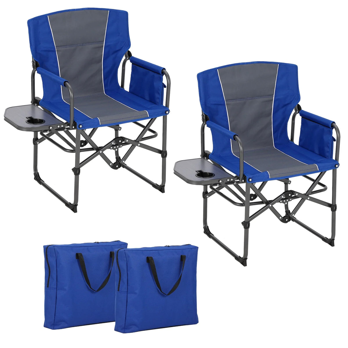 HiMISS Folding Directors Chair With Side Table