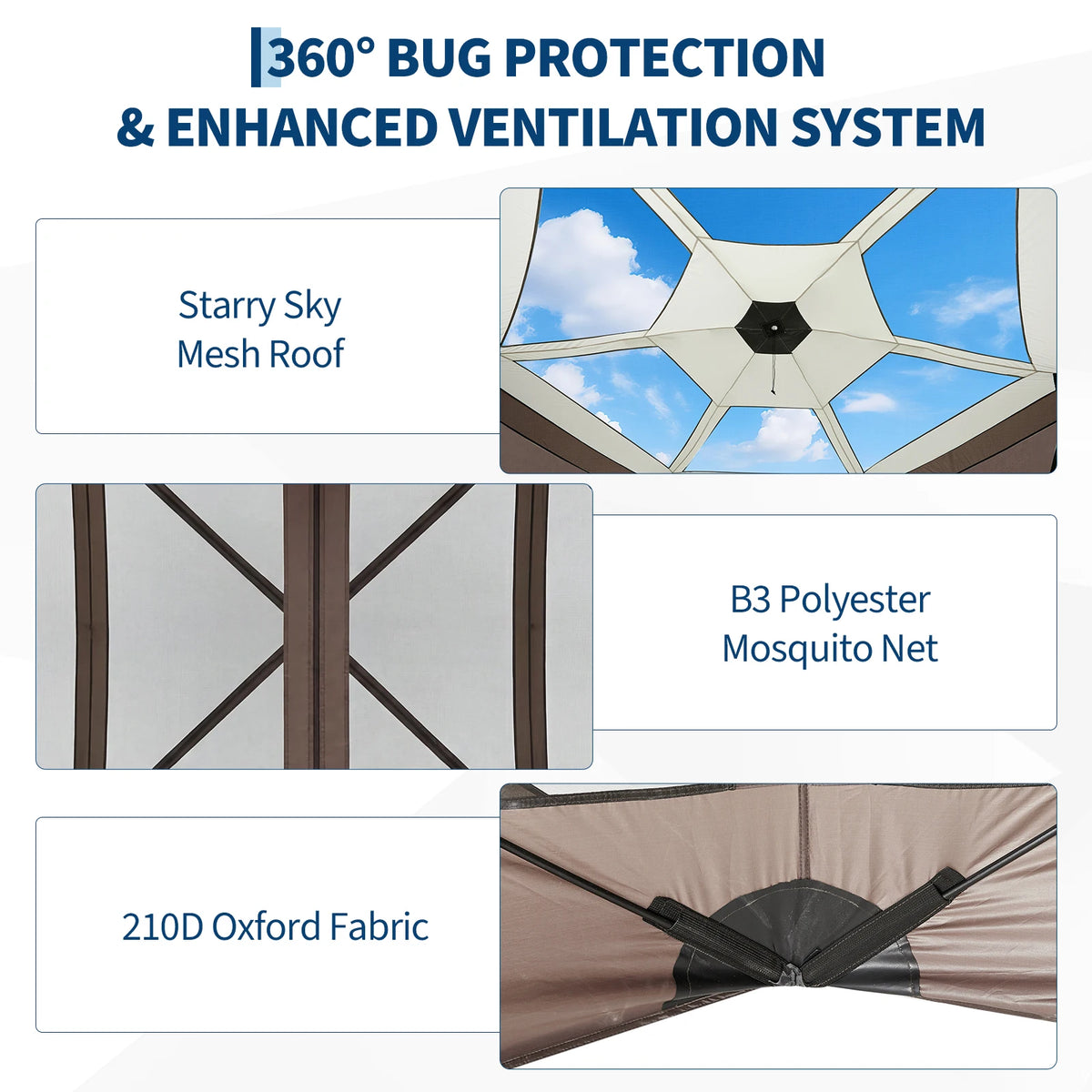 Outdoor Screen Tent Canopy With Mosquito Mesh