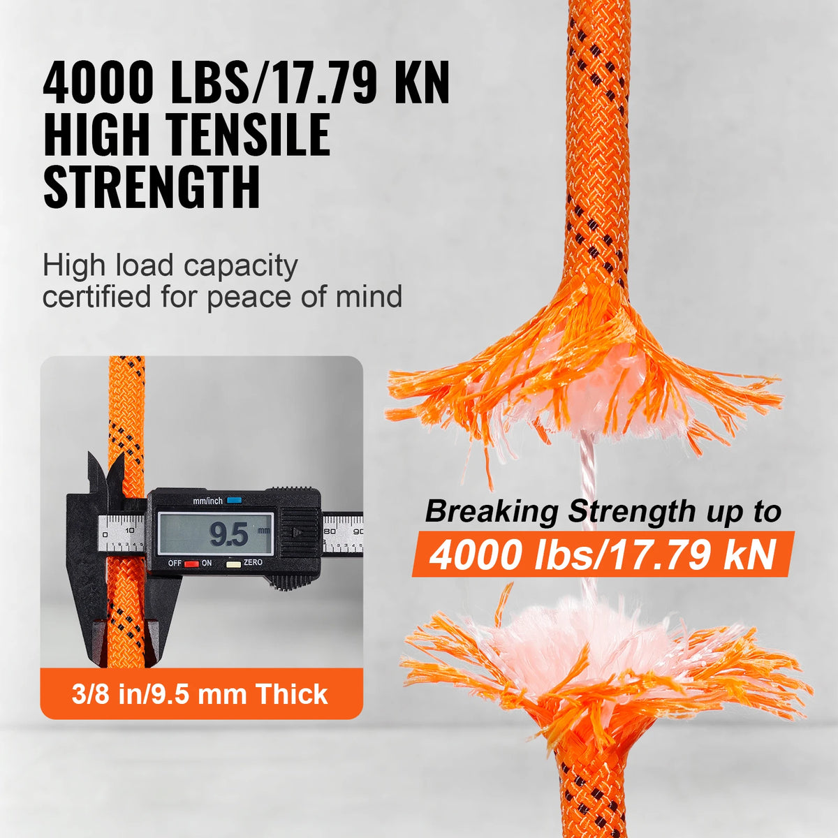SucceBuy Dual Weave Polyester Rope 48 Strands Arborist