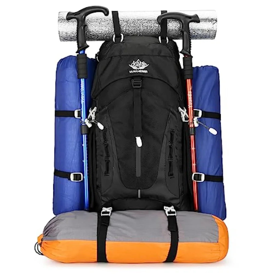 50L Hiking Backpack Men Camping Backpack with rain cover 45l+5l Lightweight Backpacking Backpack Travel Backpack