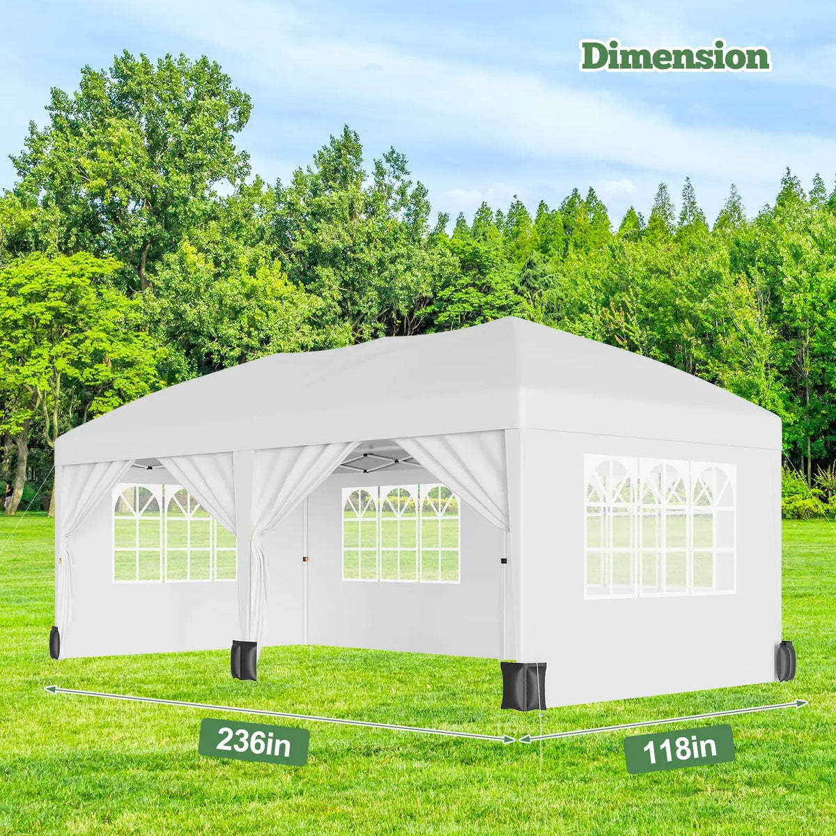 HiMISS Heavy Duty Pop Up Canopy Tent With Sidewalls