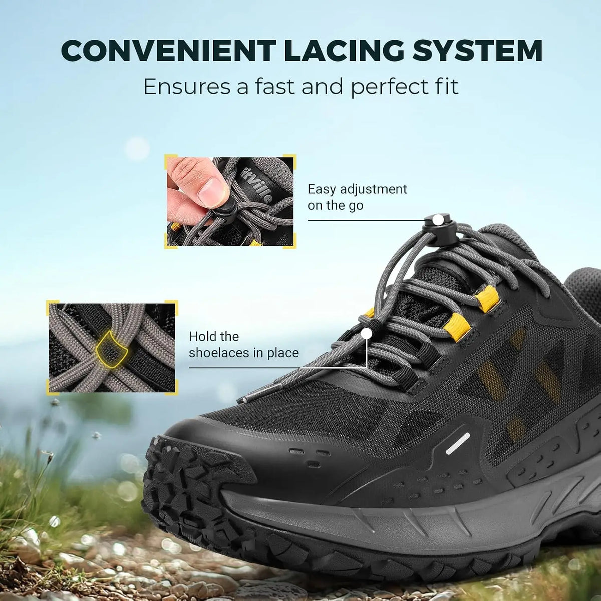 FitVille Men's Waterproof Hiking Shoes