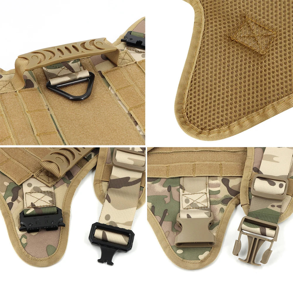 Tactical Dog Harness Leash Set For Large Dogs