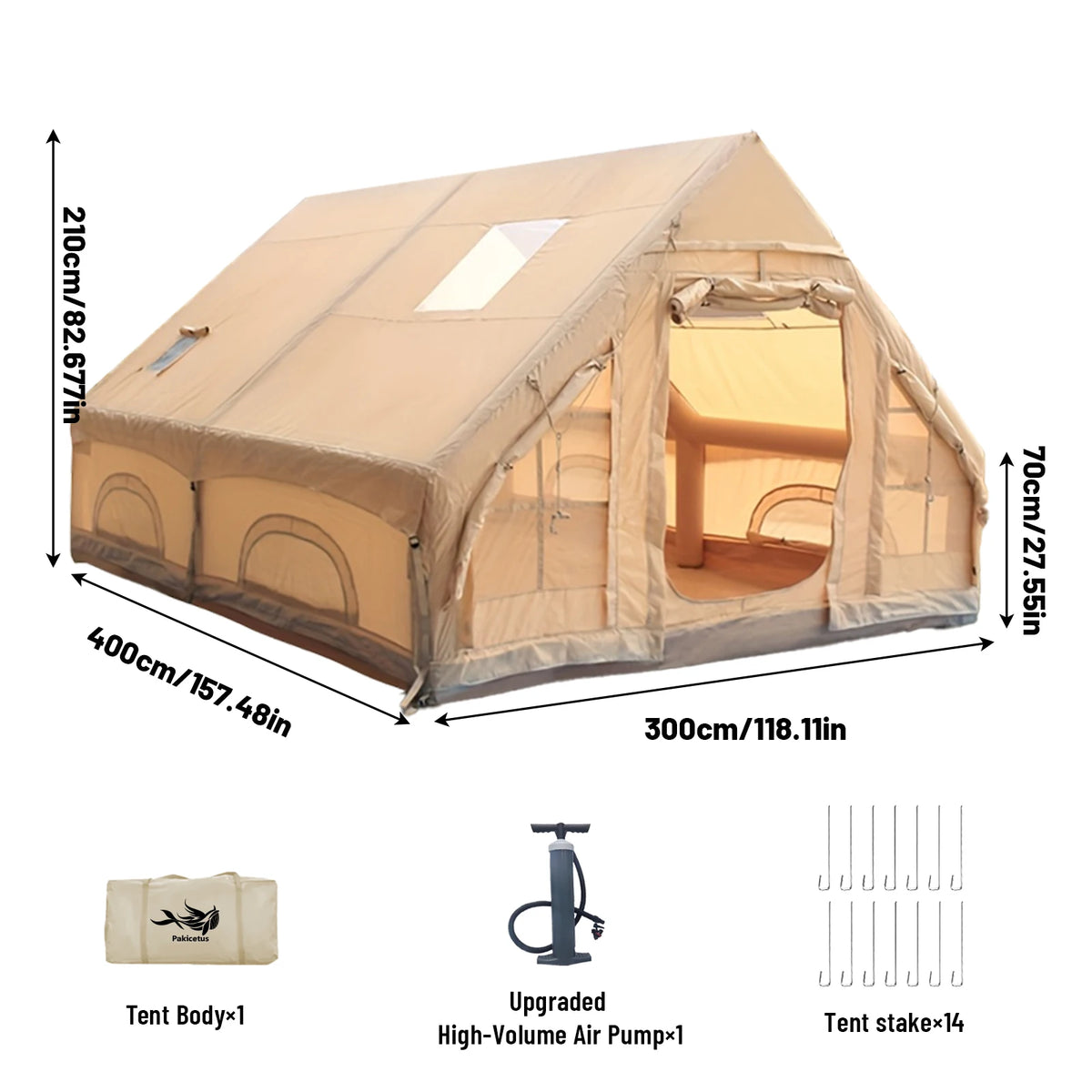 Luxury Inflatable Camping Tent With Skylight