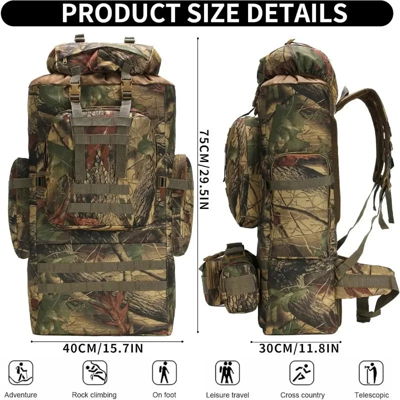 100L Camping Hiking Backpack,Tactical rucksack backpack,Waterproo Sports Entertainment