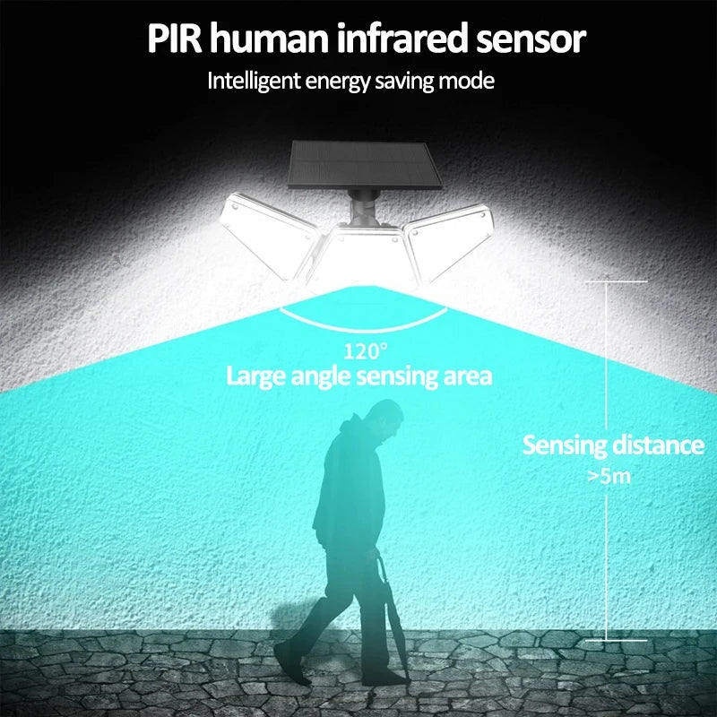 Solar Outdoor Security Lights With Remote 113 LEDs IP65 PIR