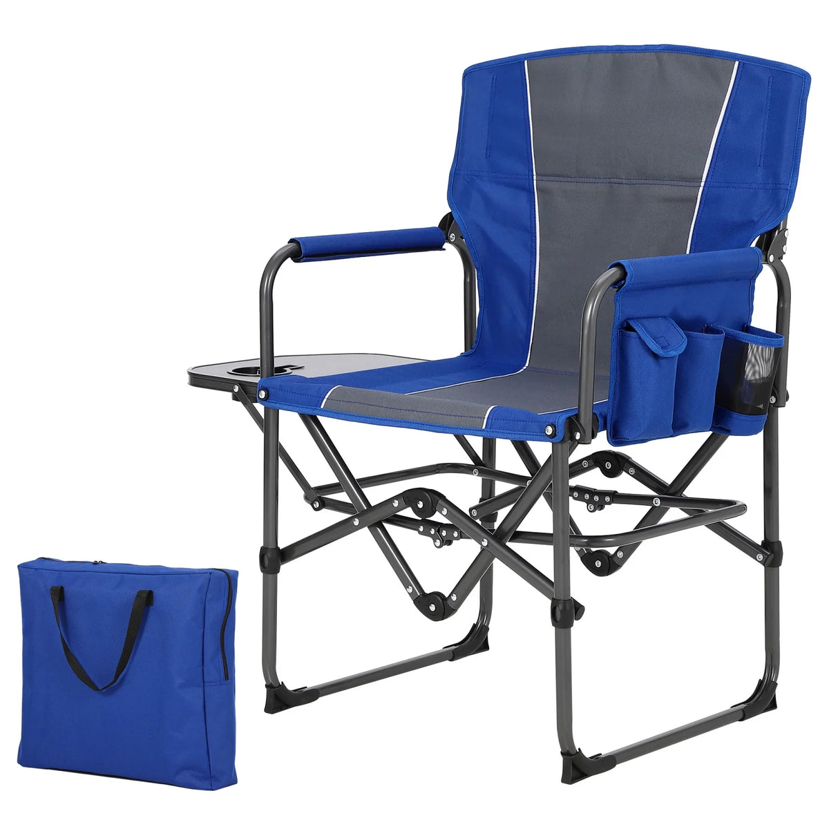 HiMISS Folding Directors Chair With Side Table